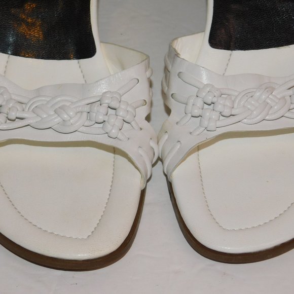 Eitenne Aigner Wedge Heel Leather Sandals Open Toe - Picture 3 of 10